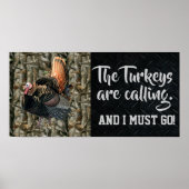 Wild Turkey Hunting Quotes and Camo Poster ポスター (正面)