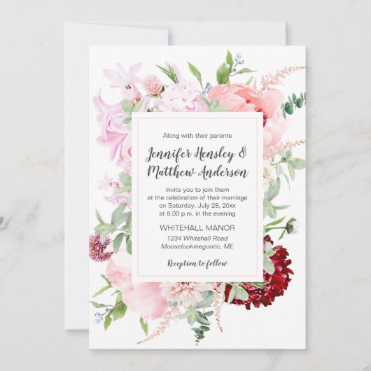 Wild Watercolor Garden Wedding | 招待状 (正面)