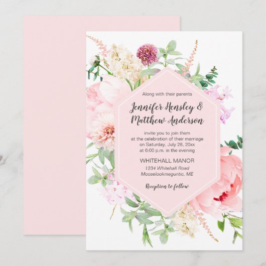 Wild Watercolor Garden Wedding | 招待状 (正面/裏面)