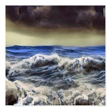 Wild waves at the ocean - Poster