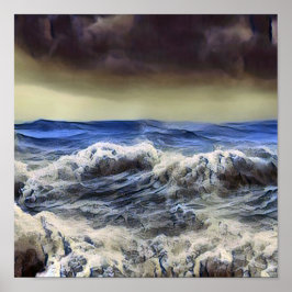 Wild waves at the ocean - Poster ポスター