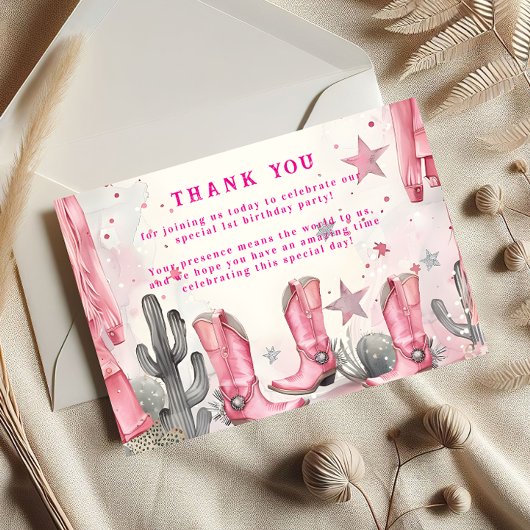 Wild West 1st Rodeo Birthday サンキューカード