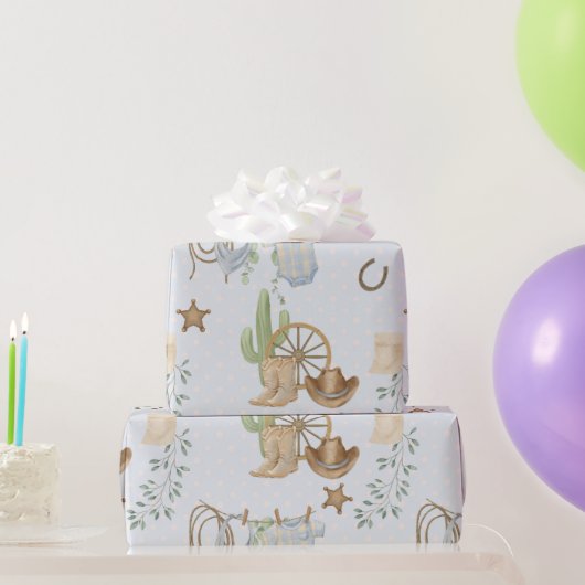 Wild West Baby Cowboy ラッピングペーパー (パーティーギフト)