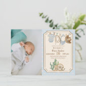 Wild West Baby Cowboy 1st Birthday 招待状 (スタンド正面)