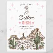 Wild West Bachelorette Last Rodeo Custom Sign (正面)