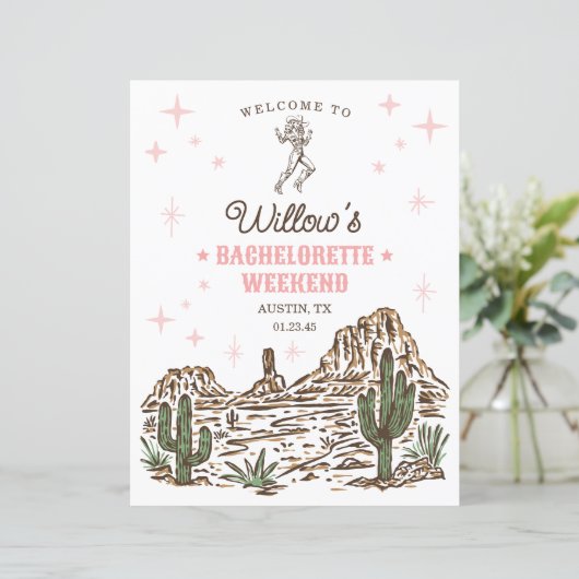 Wild West Bachelorette Last Rodeo Welcome Sign (スタンド正面)