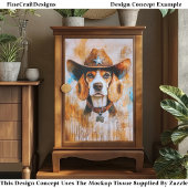 Wild West Beagle Dog In Cowboy Hat EY4 Decoupage 薄葉紙