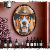Wild West Beagle Dog In Cowboy Hat EY4 Decoupage 薄葉紙
