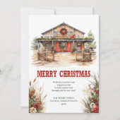 Wild West Christmas Greeting Card Printable シーズンカード (正面)