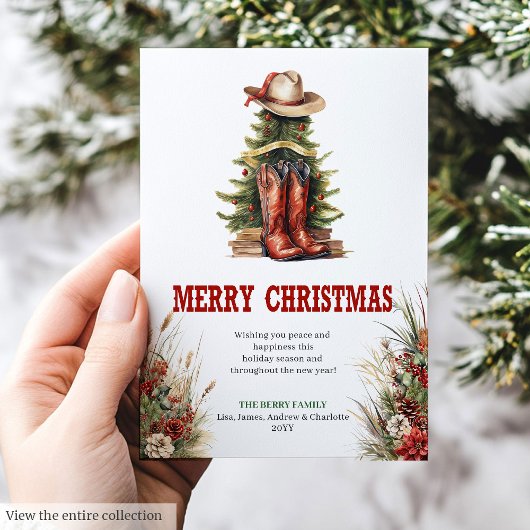 Wild West Christmas greeting card printable  シーズンカード