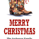 Wild West Christmas tag personalized custom name ギフトタグ