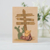 Wild West Cowboy Birthday Flat Thank You Card サンキューカード (スタンド正面)