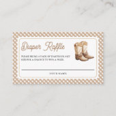 Wild West Cowboy Boots Baby Shower Diaper Raffle エンクロージャーカード (正面)