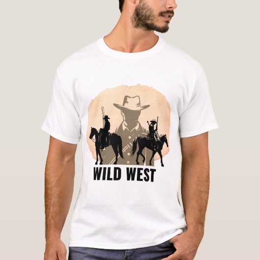 Wild West Cowboy Graphic T-Shirt Tシャツ (正面)