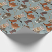 Wild West Cowboy Kitties Pattern ラッピングペーパー (角)