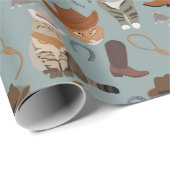 Wild West Cowboy Kitties Pattern ラッピングペーパー (ロールコーナー)