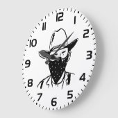 Wild West Cowboy Outlaw Bandit ラージ壁時計 (傾斜)