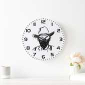 Wild West Cowboy Outlaw Bandit ラージ壁時計 (ホーム)