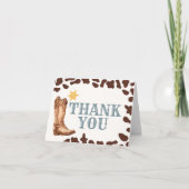 Wild West Cowboy Rodeo Baby Shower サンキューカード (正面)