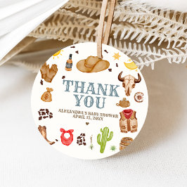 Wild West Cowboy Rodeo Baby Shower フェイバータグ