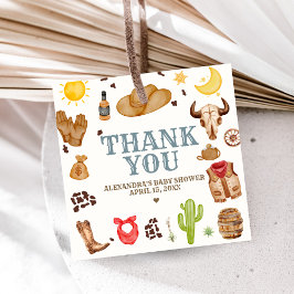 Wild West Cowboy Rodeo Baby Shower フェイバータグ