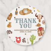 Wild West Cowboy Rodeo Baby Shower フェイバータグ (正面)