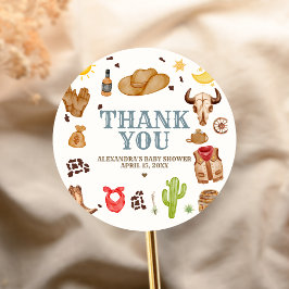 Wild West Cowboy Rodeo Baby Shower ラウンドシール