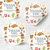 Wild West Cowboy Rodeo Baby Shower ラウンドシール