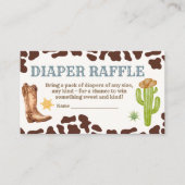 Wild West Cowboy Rodeo Baby Shower Diaper Raffle エンクロージャーカード (正面)