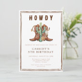 Wild West Cowgirl Country Western Birthday Party 招待状 (スタンド正面)