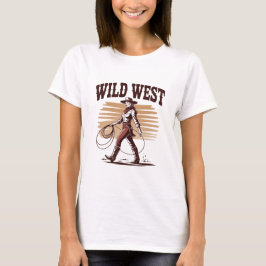 Wild West Cowgirl – Retro Tシャツ