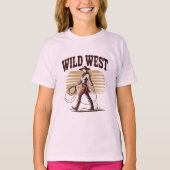 Wild West Cowgirl – Retro Tシャツ (正面)