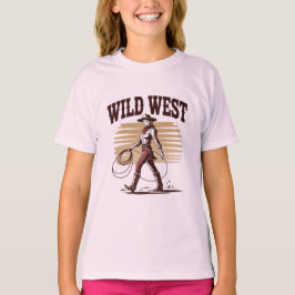 Wild West Cowgirl – Retro Tシャツ