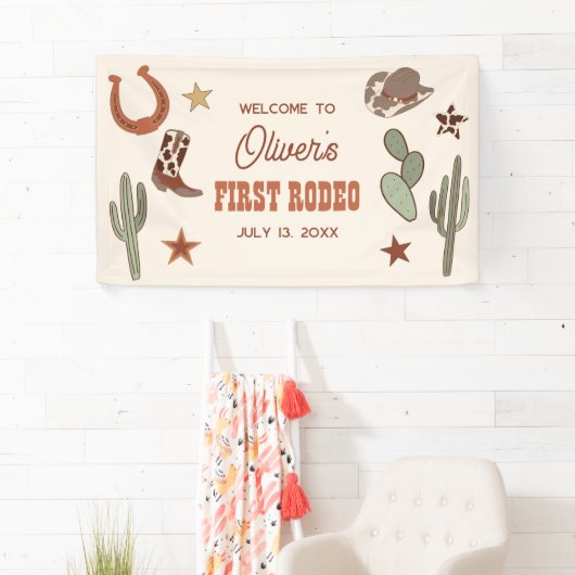 Wild West First Rodeo Birthday Welcome Banner 横断幕 (インサイチュ)