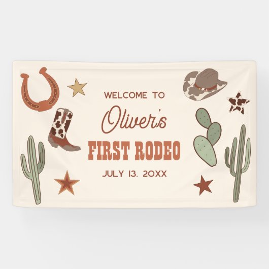 Wild West First Rodeo Birthday Welcome Banner 横断幕 (横)