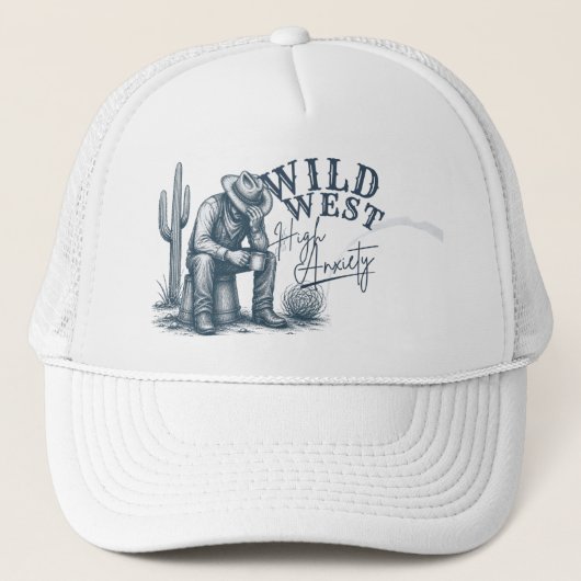 Wild West High Anxiety | おもしろ西部劇デザイン キャップ (正面)