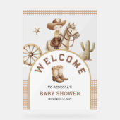 Wild West Little Cowboy Baby Shower Welcome アクリルサイン (正面)