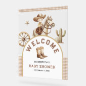 Wild West Little Cowboy Baby Shower Welcome アクリルサイン (傾斜)