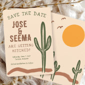 Wild West Saguaro Cactus Hand Drawn Custom  セーブザデート