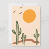 Wild West Saguaro Cactus Hand Drawn Custom  セーブザデート (裏面)