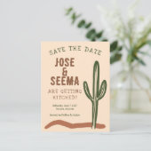 Wild West Saguaro Cactus Hand Drawn Custom STD ポストカード (スタンド正面)