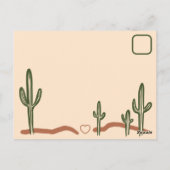 Wild West Saguaro Cactus Hand Drawn Custom STD ポストカード (裏面)