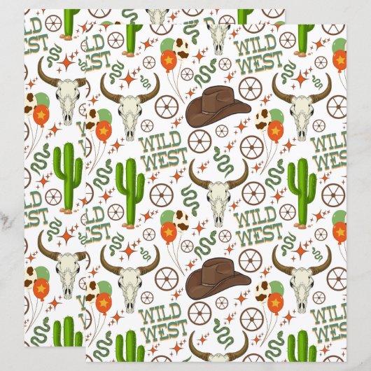 Wild West Scrapbook Paper (正面/裏面)