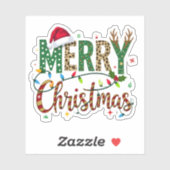 Wild & Whimsical Merry Christmas Leopard Print  シール (シート)