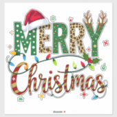 Wild & Whimsical Merry Christmas Leopard Print  シール (シート)