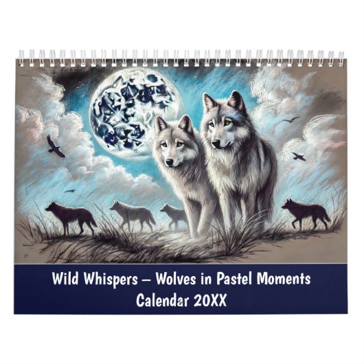 Wild Whispers – Wolves in Pastel Moments カレンダー (カバー)