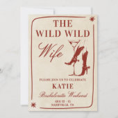 Wild Wild Wife バチェラー・パーティー & 旅行の予定表 招待状 (正面)