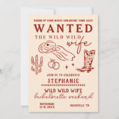 Wild Wild Wife 3日間の旅程 バチェラー・パーティー  招待状 (正面)