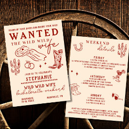 Wild Wild Wife 3-Day Itinerary Bachelorette Party  招待状