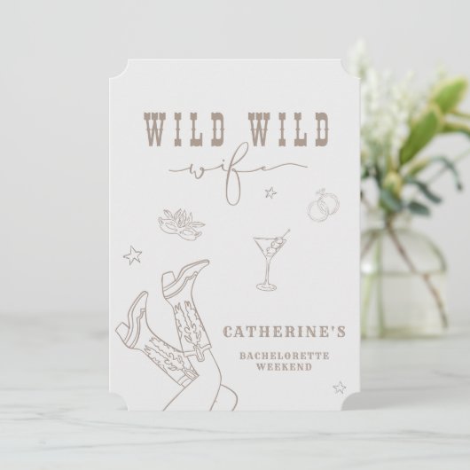 Wild Wild Wife Bachelorette Invitation  (スタンド正面)
